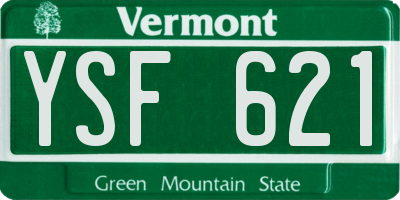 VT license plate YSF621