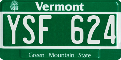 VT license plate YSF624