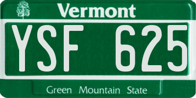VT license plate YSF625