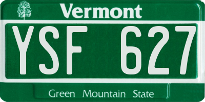 VT license plate YSF627