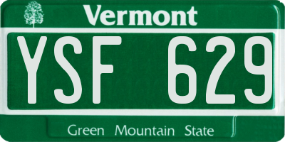 VT license plate YSF629