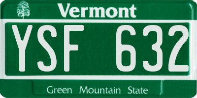 VT license plate YSF632