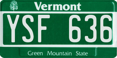 VT license plate YSF636