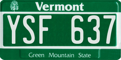 VT license plate YSF637
