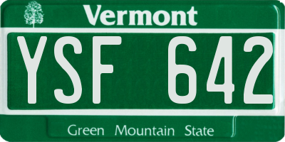 VT license plate YSF642