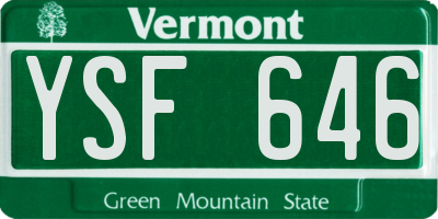 VT license plate YSF646
