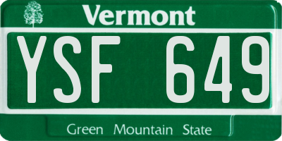 VT license plate YSF649