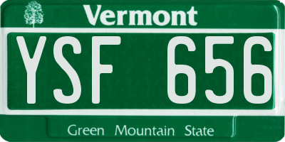 VT license plate YSF656