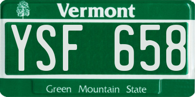 VT license plate YSF658