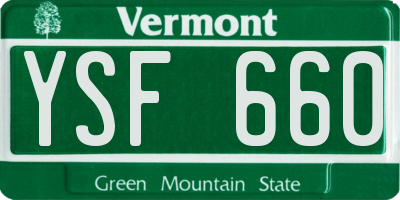 VT license plate YSF660
