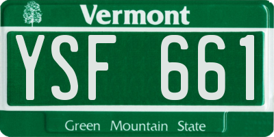 VT license plate YSF661