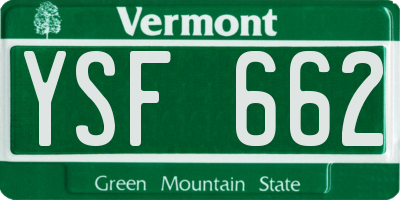 VT license plate YSF662