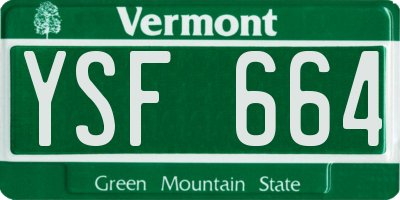 VT license plate YSF664