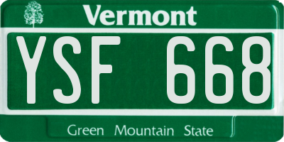 VT license plate YSF668