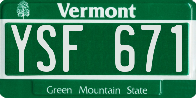 VT license plate YSF671