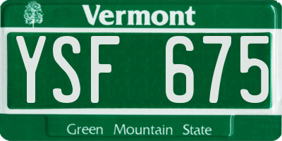 VT license plate YSF675