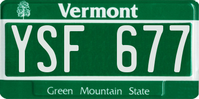 VT license plate YSF677