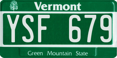 VT license plate YSF679