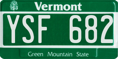 VT license plate YSF682