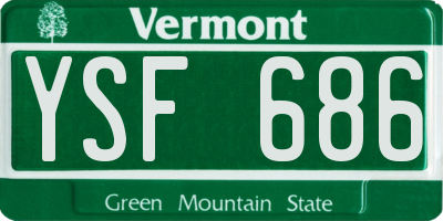 VT license plate YSF686