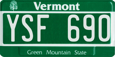 VT license plate YSF690