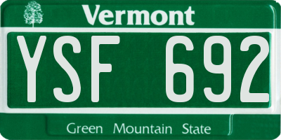 VT license plate YSF692