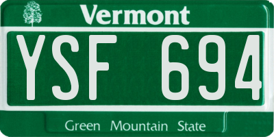VT license plate YSF694
