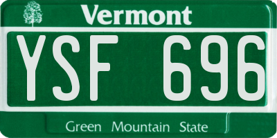 VT license plate YSF696
