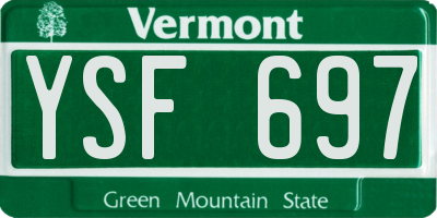 VT license plate YSF697