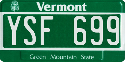 VT license plate YSF699