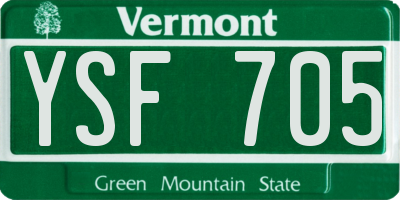 VT license plate YSF705