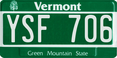 VT license plate YSF706