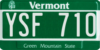 VT license plate YSF710