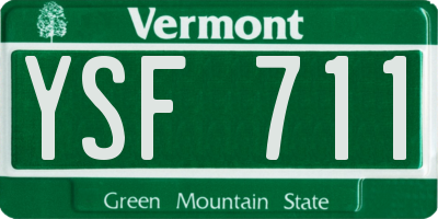 VT license plate YSF711