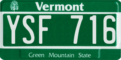 VT license plate YSF716