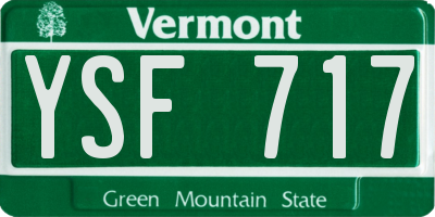VT license plate YSF717