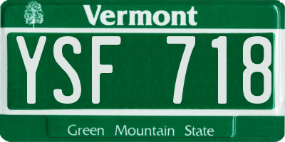 VT license plate YSF718