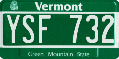 VT license plate YSF732