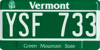 VT license plate YSF733