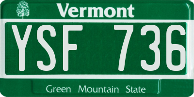VT license plate YSF736