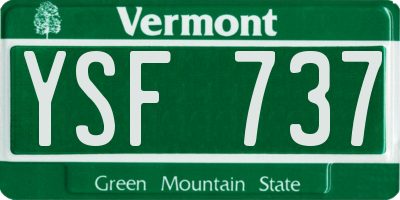 VT license plate YSF737
