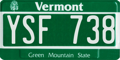 VT license plate YSF738