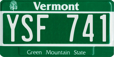 VT license plate YSF741