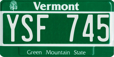 VT license plate YSF745