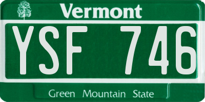 VT license plate YSF746