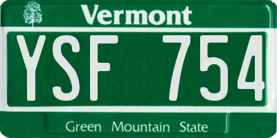VT license plate YSF754