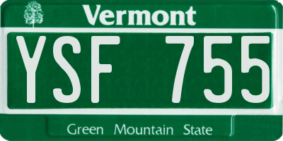 VT license plate YSF755