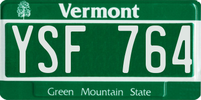 VT license plate YSF764