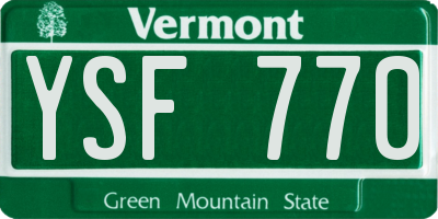 VT license plate YSF770