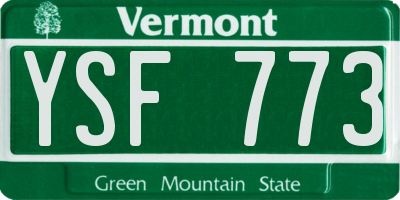 VT license plate YSF773